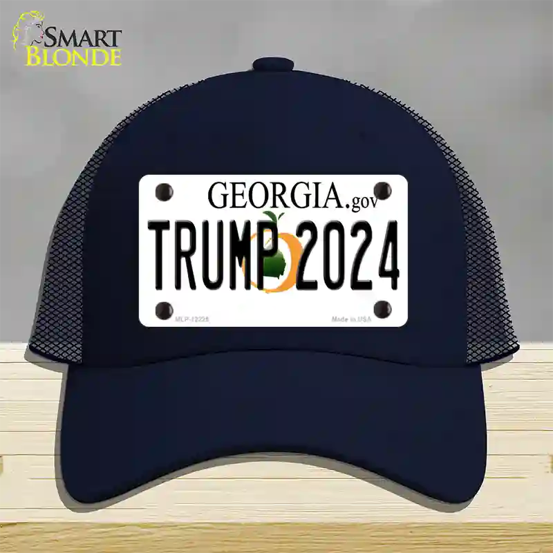 Trump 2024 Georgia Novelty License Plate Hat Mesh / Navy