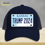 Trump 2024 Kansas Novelty License Plate Hat Mesh / Navy