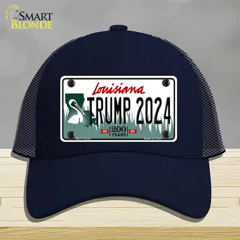 Trump 2024 Louisiana Novelty License Plate Hat Mesh / Navy