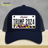 Trump 2024 Maryland Novelty License Plate Hat Mesh / Navy