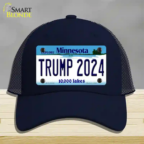 Trump 2024 Minnesota Novelty License Plate Hat Mesh / Navy