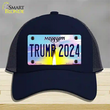 Trump 2024 Mississippi Novelty License Plate Hat Mesh / Navy