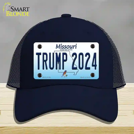 Trump 2024 Missouri Novelty License Plate Hat Mesh / Navy