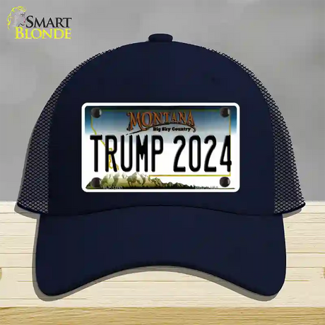 Trump 2024 Montana Novelty License Plate Hat Mesh / Navy