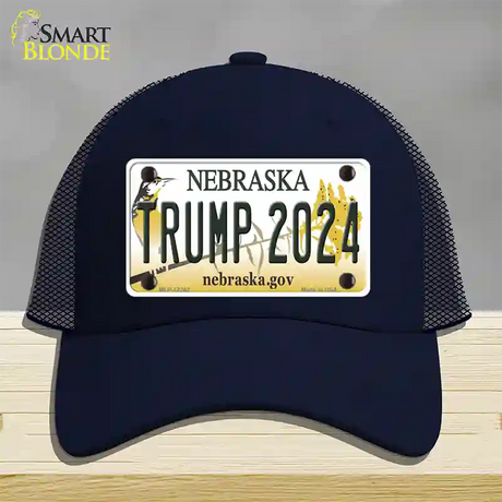 Trump 2024 Nebraska Novelty License Plate Hat Mesh / Navy