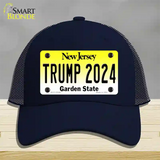 Trump 2024 New Jersey Novelty License Plate Hat Mesh / Navy