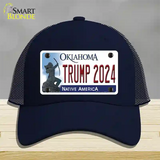 Trump 2024 Oklahoma Novelty License Plate Hat Mesh / Navy