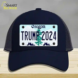 Trump 2024 Oregon Novelty License Plate Hat Mesh / Navy