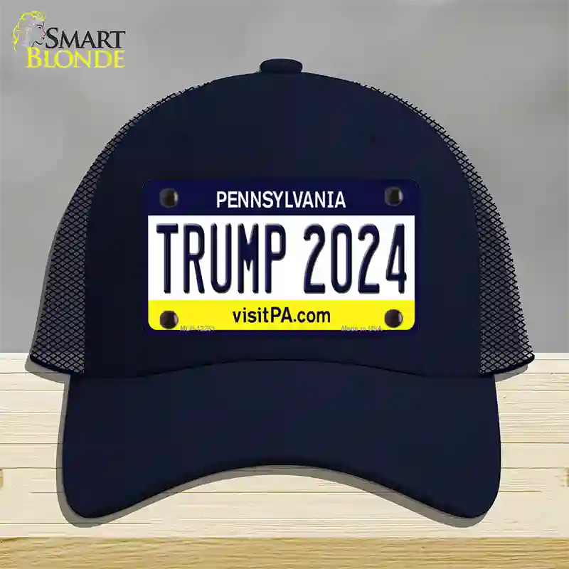 Trump 2024 Pennsylvania Novelty License Plate Hat Mesh / Navy