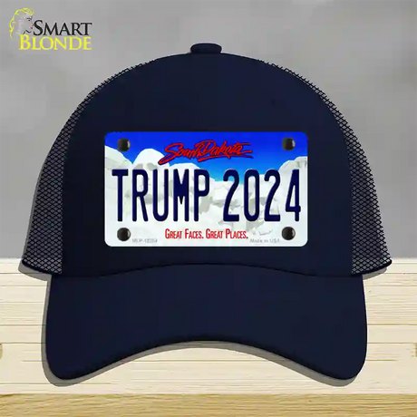 Trump 2024 South Dakota Novelty License Plate Hat Mesh / Navy