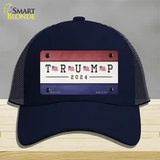 Trump 2024 USA Flag Novelty License Plate Hat Mesh / Navy