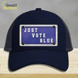 Just Vote Blue Novelty License Plate Hat Mesh / Navy