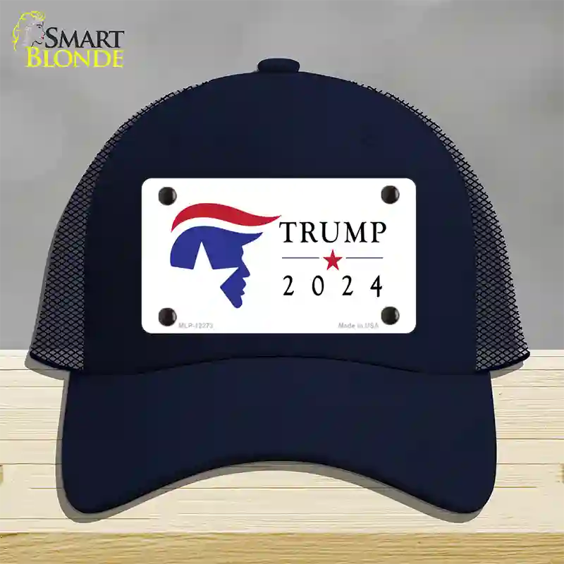 Trump 2024 Silhouette Novelty License Plate Hat Mesh / Navy