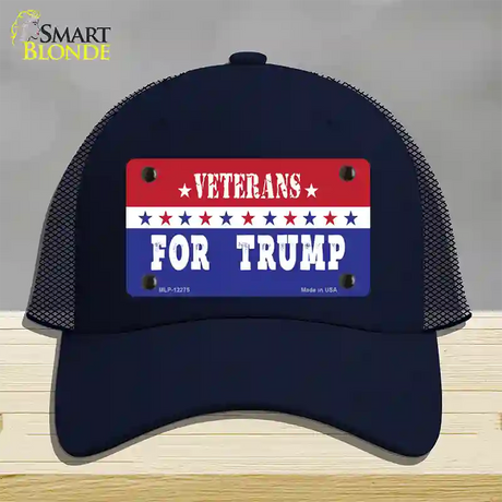 Veterans For Trump Novelty License Plate Hat Mesh / Navy