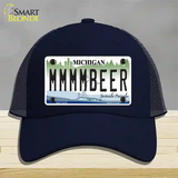 Michigan MMMMBeer Novelty License Plate Hat Mesh / Navy