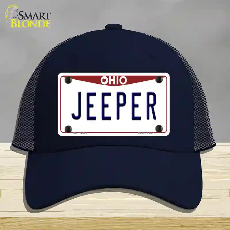 Ohio Jeeper Novelty License Plate Hat Mesh / Navy