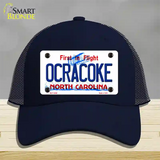 Ocracoke North Carolina Novelty License Plate Hat Mesh / Navy