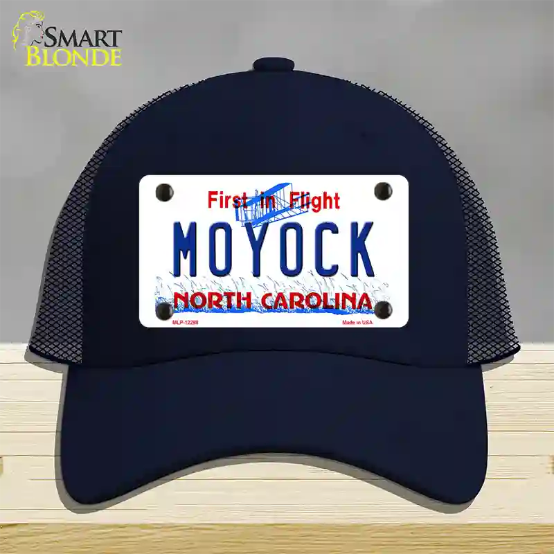 Moyock North Carolina Novelty License Plate Hat Mesh / Navy