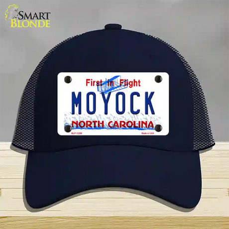 Moyock North Carolina Novelty License Plate Hat Mesh / Navy