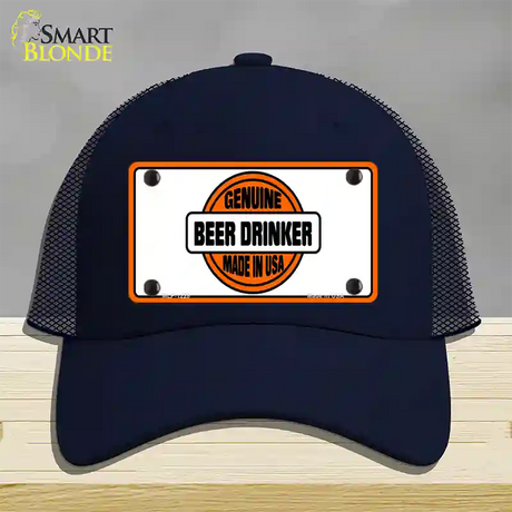 Genuine Beer Drinker Novelty License Plate Hat Mesh / Navy