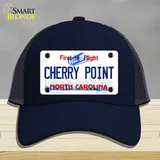 North Carolina Cherry Point Novelty License Plate Hat Mesh / Navy