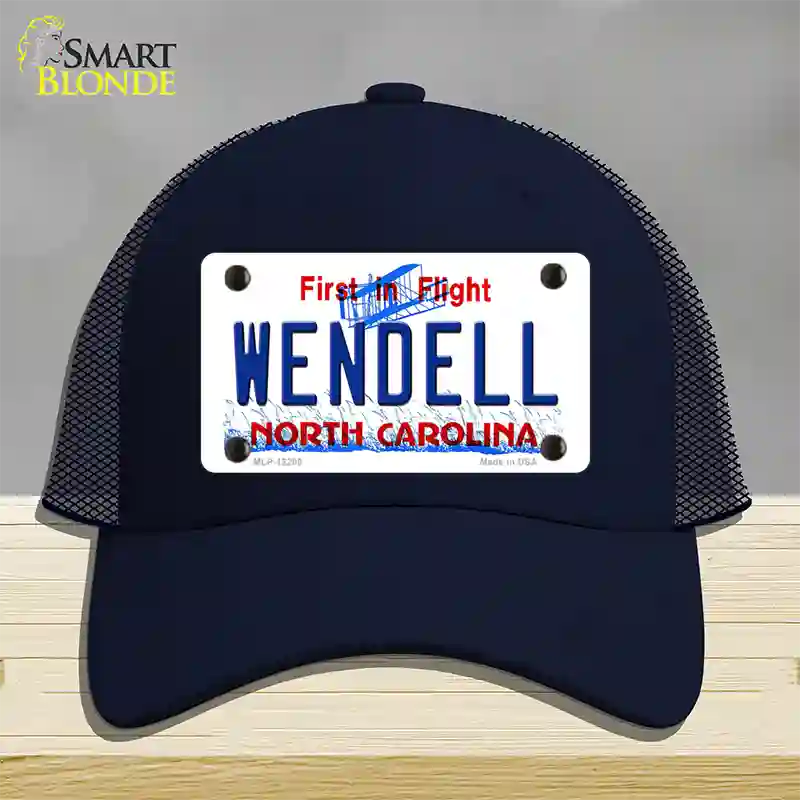 North Carolina Wendell Novelty License Plate Hat Mesh / Navy