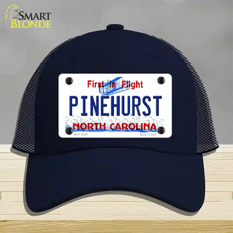 North Carolina Pinehurst Novelty License Plate Hat Mesh / Navy