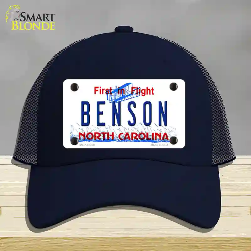 North Carolina Benson Novelty License Plate Hat Mesh / Navy