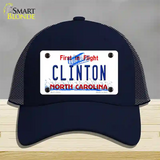 North Carolina Clinton Novelty License Plate Hat Mesh / Navy