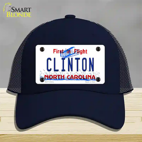 North Carolina Clinton Novelty License Plate Hat Mesh / Navy