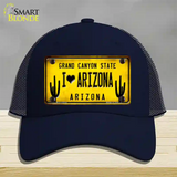 I love Arizona Yellow Novelty License Plate Hat Mesh / Navy