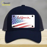 California Plate American Flag Novelty License Plate Hat Mesh / Navy