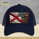 Alabama/American Flag Novelty License Plate Hat Mesh / Navy