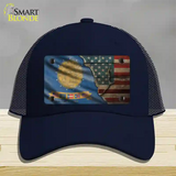 Georgia/American Flag Novelty License Plate Hat Mesh / Navy