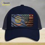 Idaho/American Flag Novelty License Plate Hat Mesh / Navy