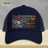 Michigan/American Flag Novelty License Plate Hat Mesh / Navy