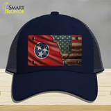 Tennessee/American Flag Novelty License Plate Hat Mesh / Navy