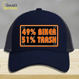 49% Biker 51% Trash Novelty License Plate Hat Mesh / Navy