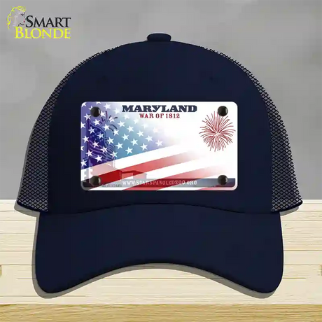 Maryland War Plate American Flag Novelty License Plate Hat Mesh / Navy