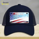 Texas Lone Star Plate American Flag Novelty License Plate Hat Mesh / Navy