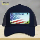 Indiana Bridge Plate American Flag Novelty License Plate Hat Mesh / Navy