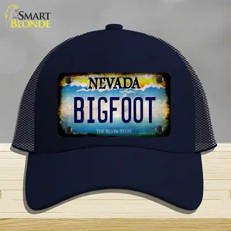 Bigfoot Nevada Novelty License Plate Hat Mesh / Navy