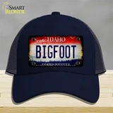 Bigfoot Idaho Novelty License Plate Hat Mesh / Navy