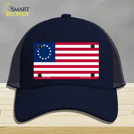 Betsy Ross American Flag Novelty License Plate Hat Mesh / Navy