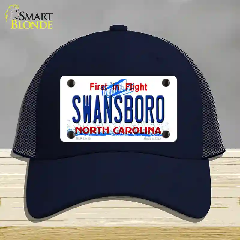 Swansboro North Carolina Novelty License Plate Hat Mesh / Navy