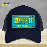 Green Chile New Mexico Green Novelty License Plate Hat Mesh / Navy