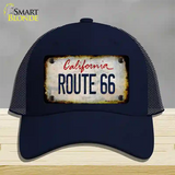 Route 66 California Rusty Novelty License Plate Hat Mesh / Navy