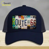 Route 66 Strip Novelty License Plate Hat Mesh / Navy