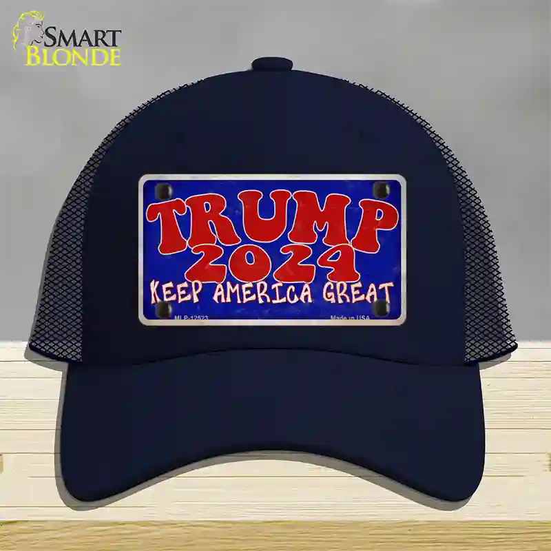 Trump 2024 Keep America Great Novelty License Plate Hat Mesh / Navy