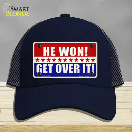 Trump Won Get Over It Novelty License Plate Hat Mesh / Navy